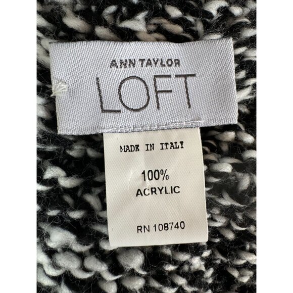 Ann Taylor Loft Acrylic Knit Cowl Neck Poncho With Fringe Made in Italy - Picture 7 of 16